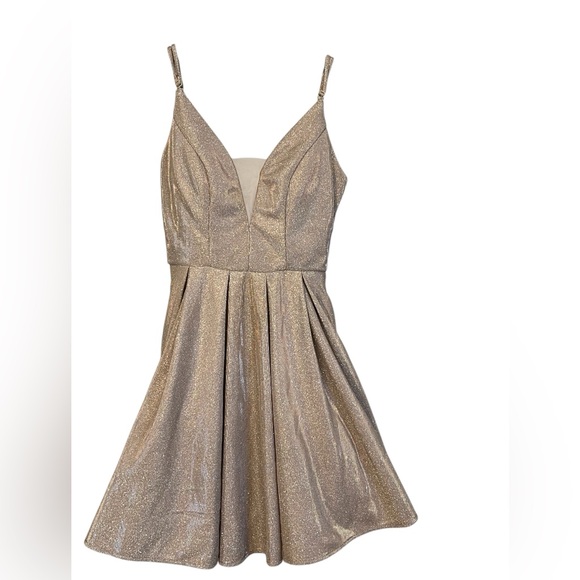 B Darlin Dresses & Skirts - B Darlin Women's Pink Sherri Shine Glittery Fit & Flare Dress Prom Formal